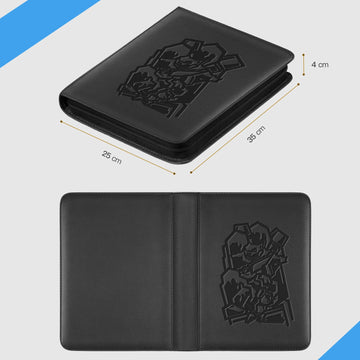 MORINBO enhanced Trading Cards Binder 9-Pocket  540-Cards Zip Binder with Side-Loading Sleeves  limited availability Art Cover Design Card Collection Binders  Durable PU Leather Card Album for Valuable TCG(Black)