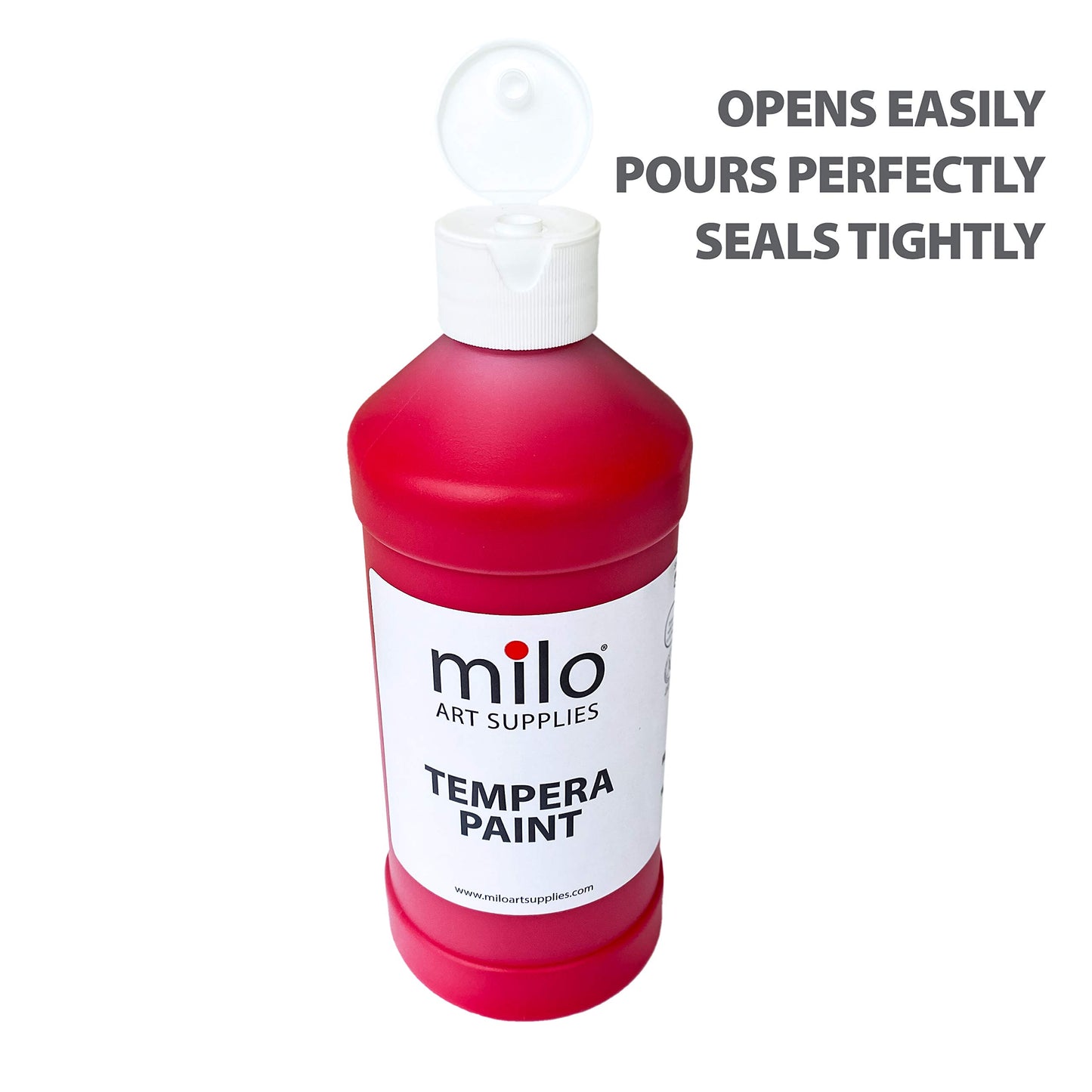 Milo Tempera Paint Set Of 8 Colors | 16 Oz Bottles | Made In The Usa | Washable And Non-Toxic Art & Craft Poster Primary Finger