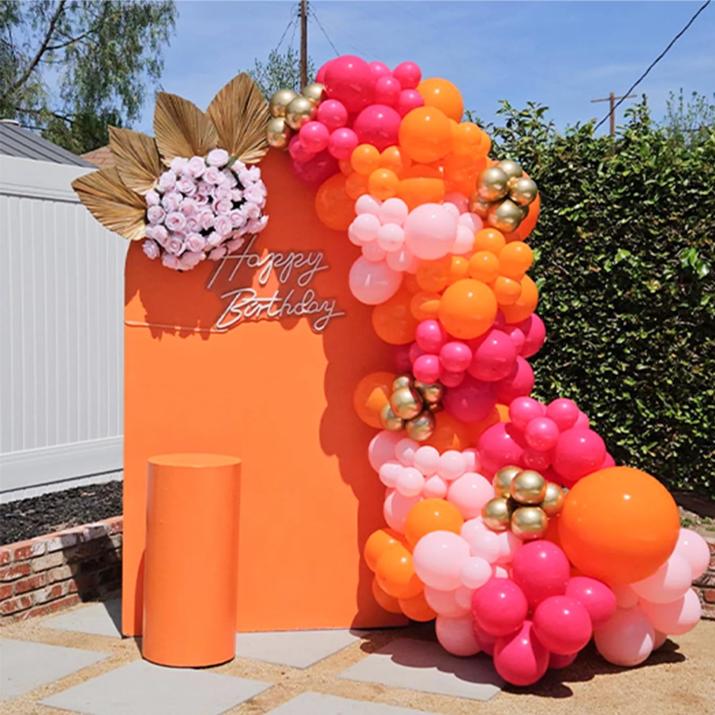 Nisocy Orange Balloon Arch Kit, 102Pcs 18In 12In 10In 5In Burnt Orange Latex Balloon Different Sizes For Fall-Themed Parties, Bi