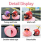 Wonuu Pink Duck Car Decorations - Rubber Duck Car Ornaments With Propeller Helmet Sunglasses & Gold Chain (Red Hat White Star)