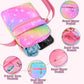 Girls Crossbody Purses For Kids Age 4-12 Purse For Little Girl Small Messenger Bag Cute Shoulder Bag Christmas Gifts Rainbow Pur