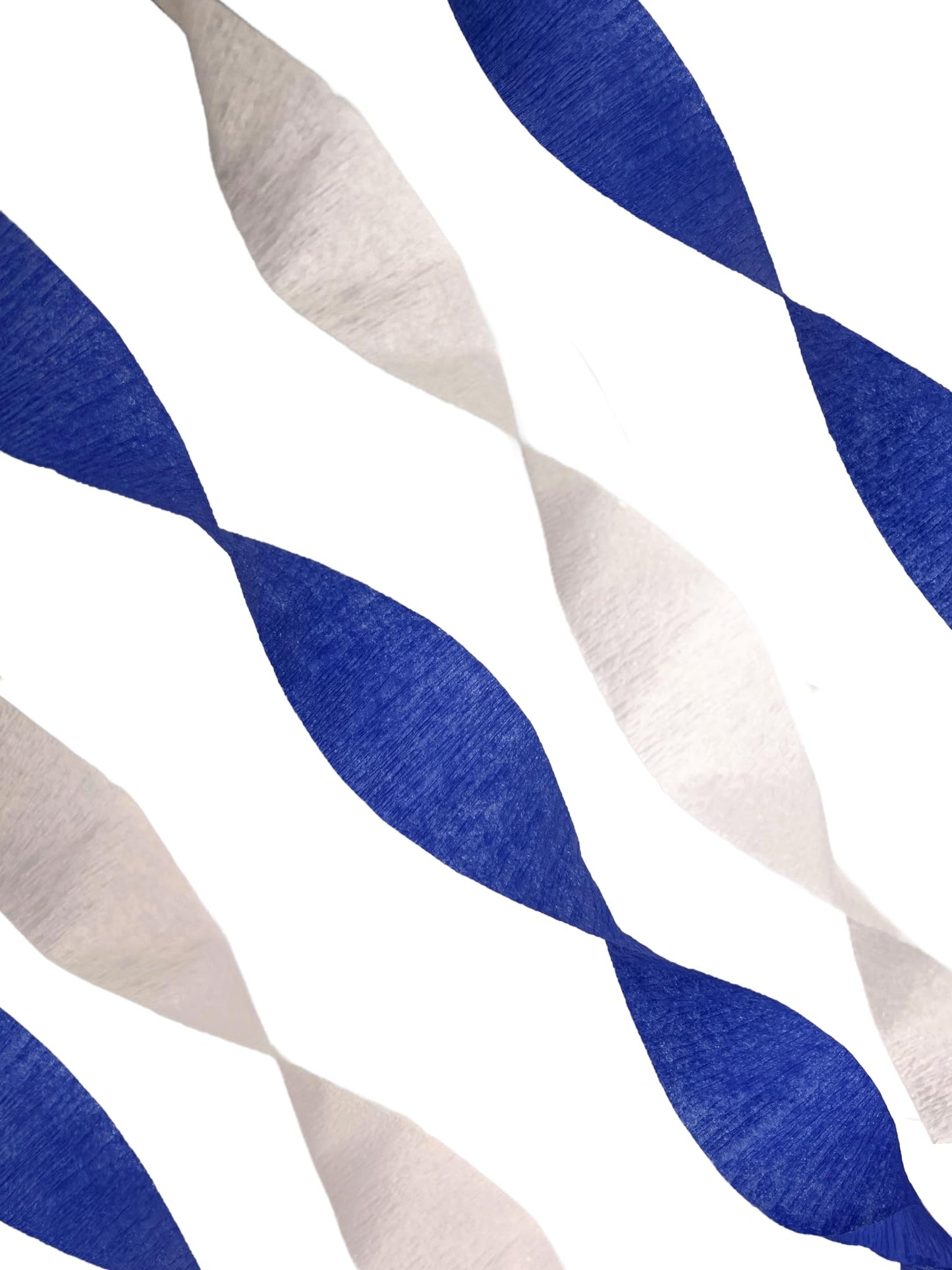 Blue and White Crepe Paper Streamers (2 Rolls Each Color) MADE IN USA!
