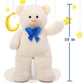Tezituor Giant Teddy Bear 5 Feet  Soft 59 Big Bear Stuffed Animal Life Size Plush Bear Toy Valentine's Christmas Birthday Gift for Girlfriend Kids White