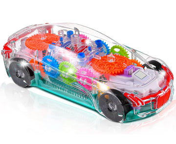 Toyshine Concept Musical And 3D Lights Kids Transparent Car, Toy For 2-5 Year Kids Baby Toy (Battery Included)
