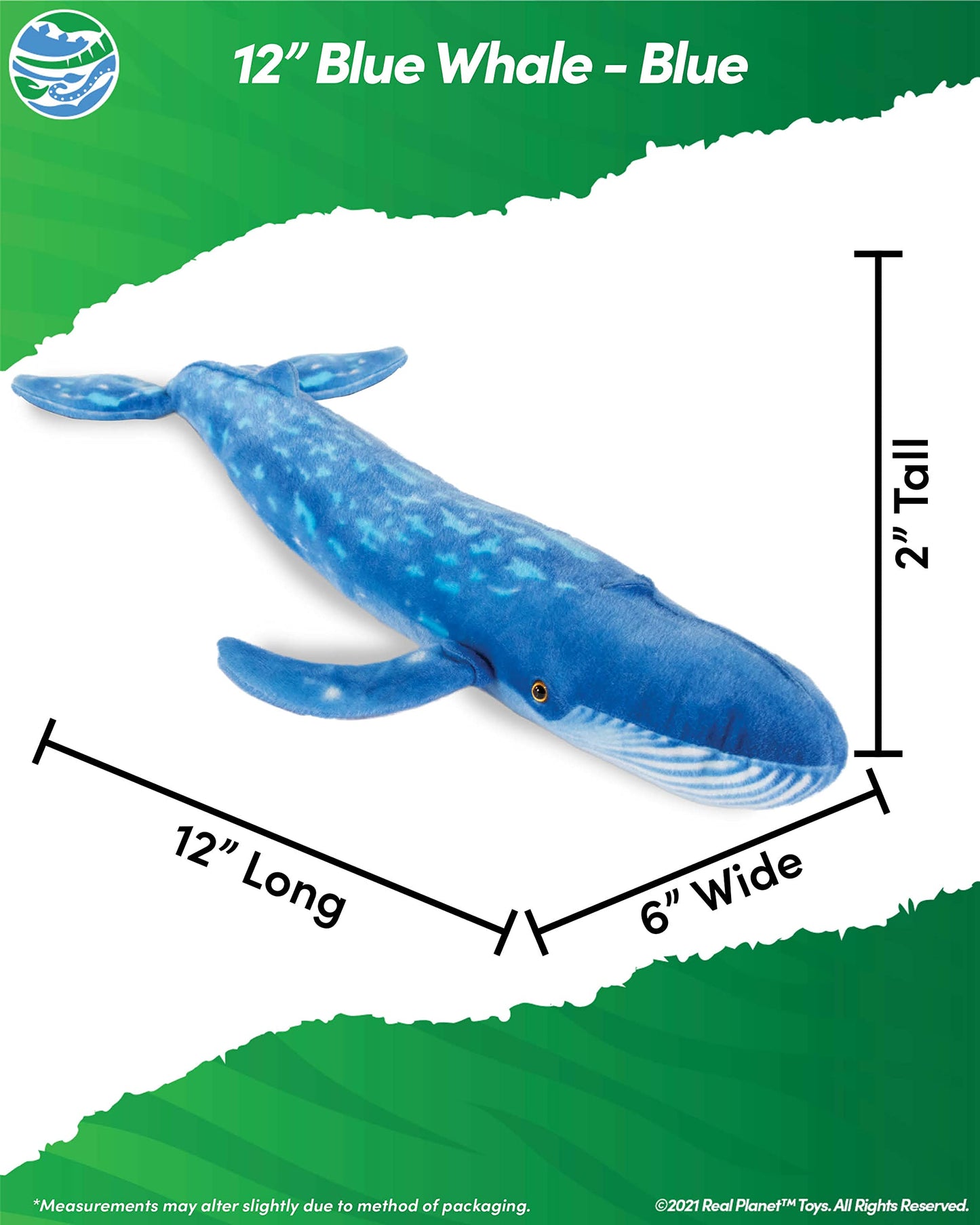 Real Planet Blue Whale Blue 46 Inch Realistic Soft Plush
