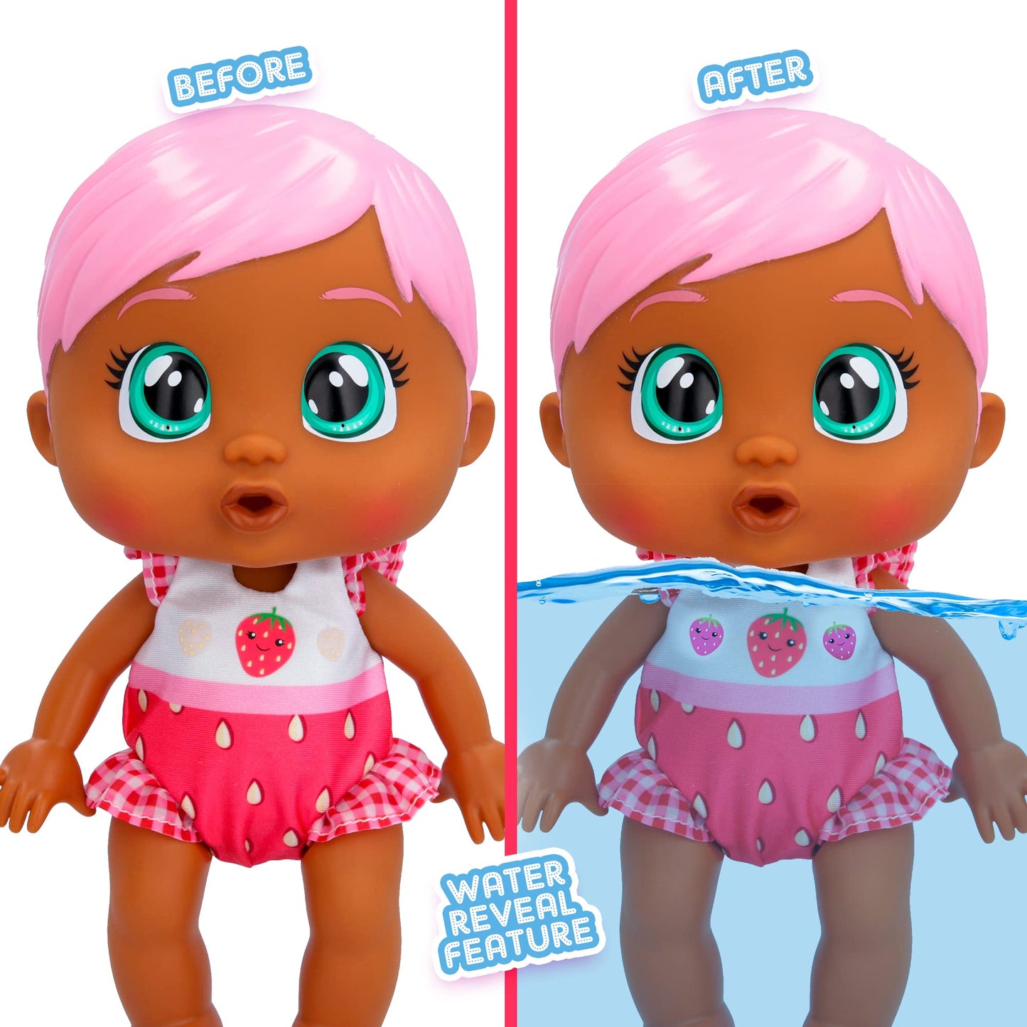 Cry Babies - Fun N' Sun Allie 10' Baby Doll With Strawberry Themed Swimsuit Plus 6 Accessories - Ages 18+ Months