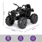 24V Ride-On Toys 4-Wheeler Quad Car Toy For Kids With Bluetooth, 6.5Mph Top Speed, Treaded Tires, Led Headlights-Pink (Black)