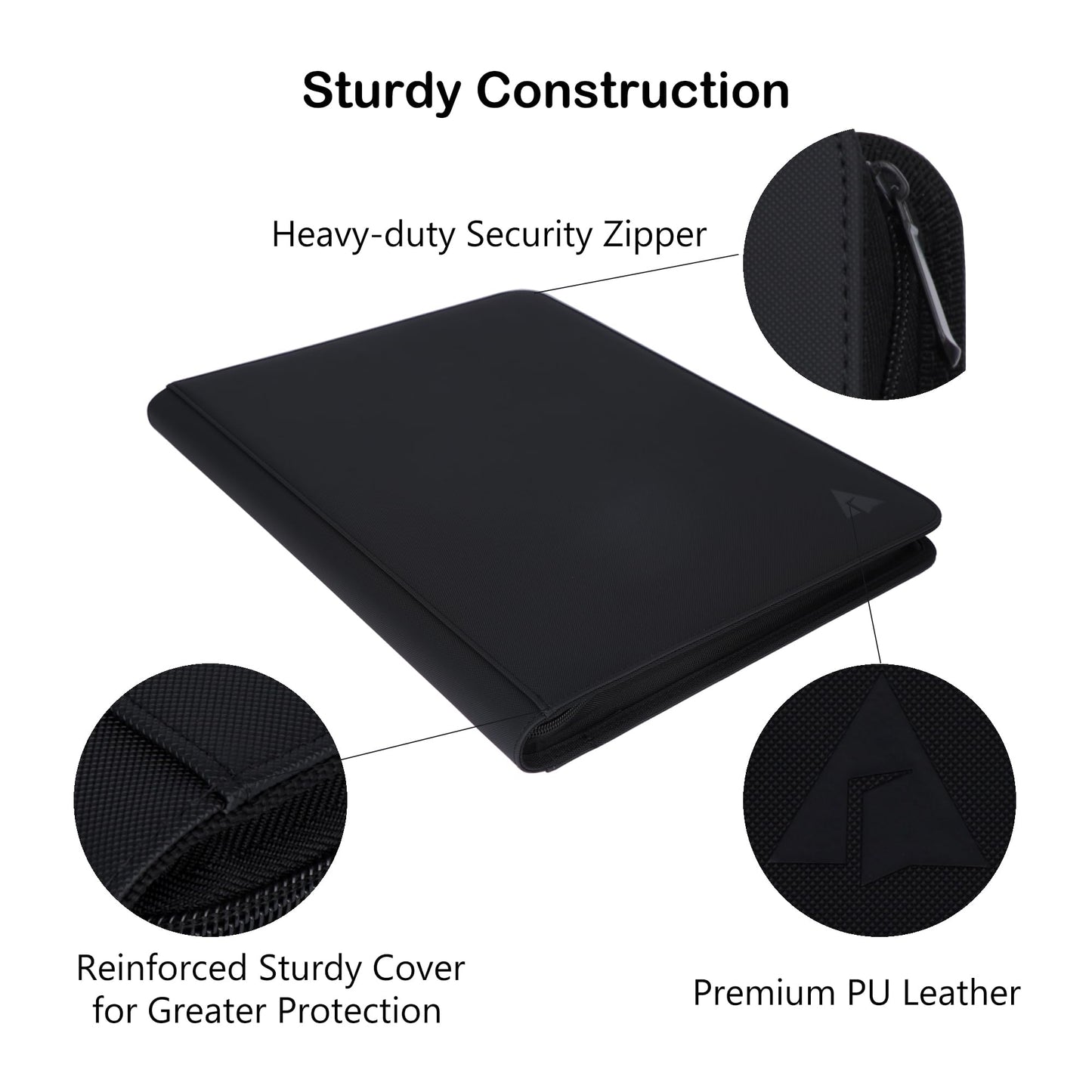 Rayvol enhanced 16-Pocket Card Binder - Fits 1408 Trading Cards  Side Loading Ringless Card Collection Album for TCG