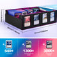 Uaono Trading Card Storage Box With Commander Display; 2400+ Deck Box For Mtg With Removable Cover; Toploader Card Case Fits Magic Tcg Ptcg Sports Cards; 24 Dividers, 4 Stoppers (Black, Purple)
