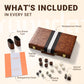 ropoda Backgn Board Game Set (15 Inches) for mature-themeds and Kids - Classic Board Strategy Game - Portable and Travel Backgn Set with enhanced Leather Case - Best Strategy & Tip Guide