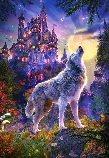 CASTORLAND 1000 Piece Jigsaw Puzzle  Wolf Castle  Fantasy Puzzle  Castle at Night  mature-themed Puzzle  Castorland C-104178-2