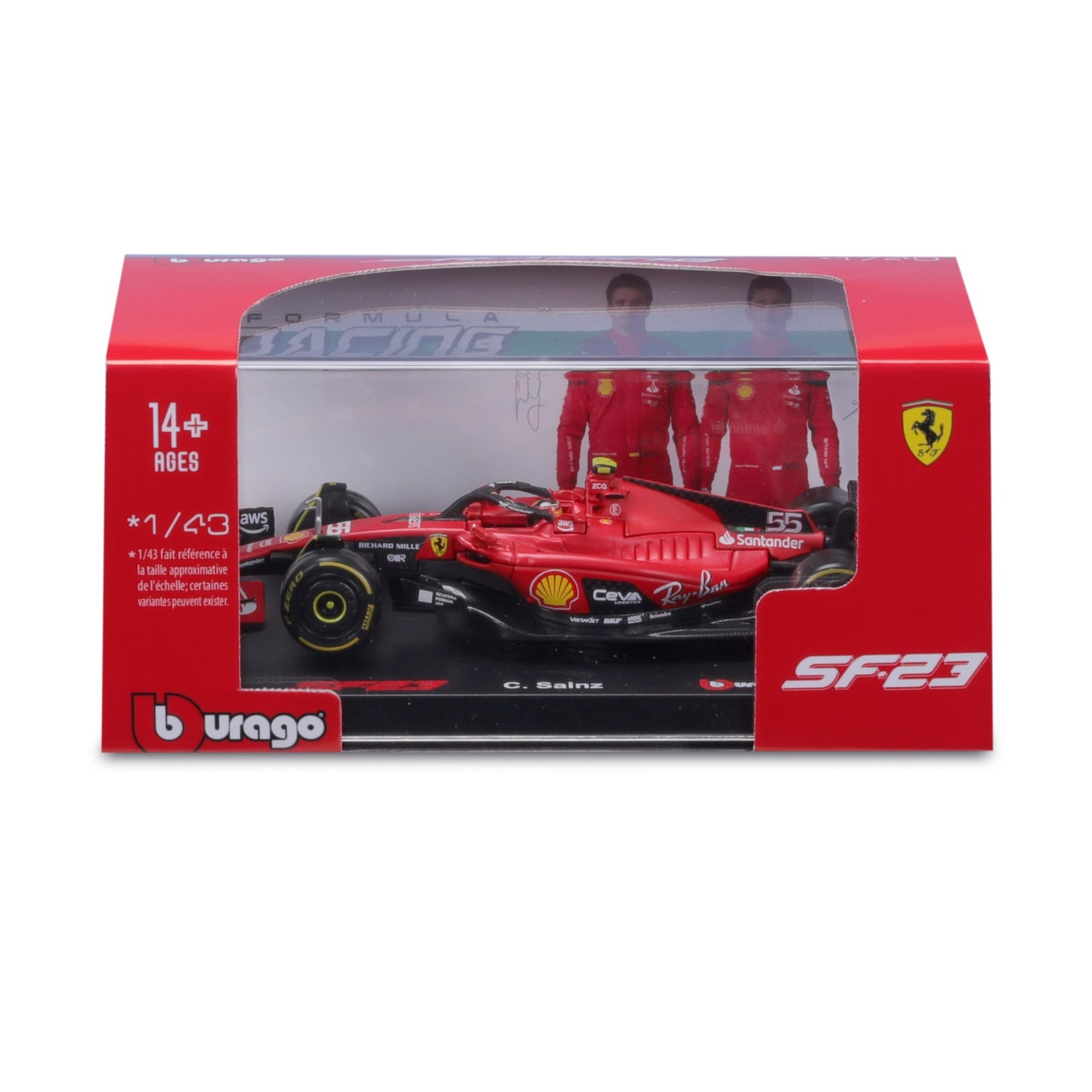 1:43 SFR Ferrari Team Race Car (2023) w/Driver