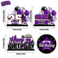 Lingteer Happy 25Th Birthday Purple Acrylic Table Topper Centerpieces Set - Cheers To 25 Years Old Birthday 25Th Bday Party Gift Decorations.