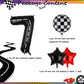 Race Car Birthday Balloons 40 Inch Racetrack Number Balloon 7 Black Boys 7St Birthday Race Car Theme Party Decor Supplies 5 Pcs