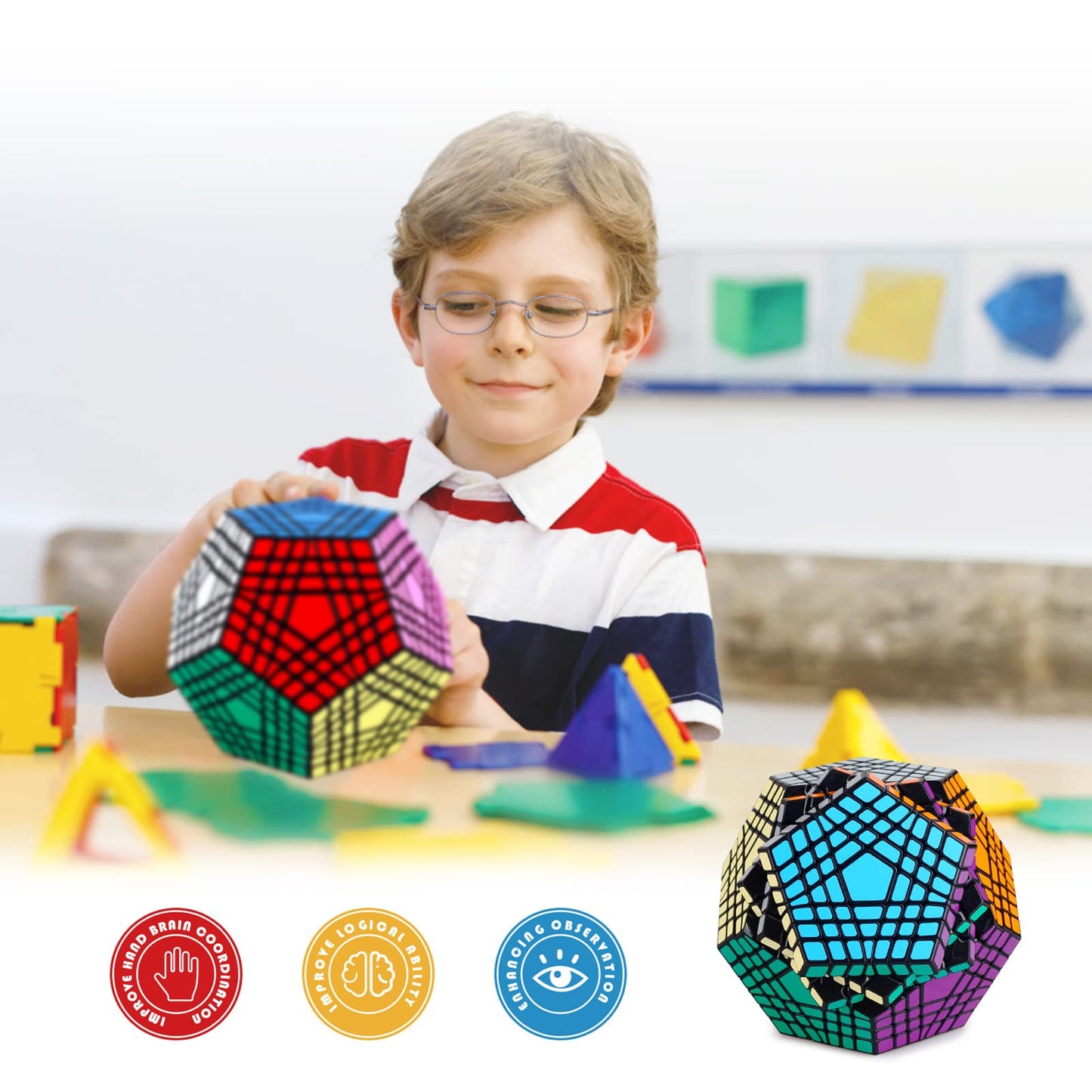 Ganowo Megaminx Speed Cube Gigaminx 5X5 Cubes Brain Teasers Games Magic Twist Puzzle Fidget Toys For Kids Adults Boys Teens