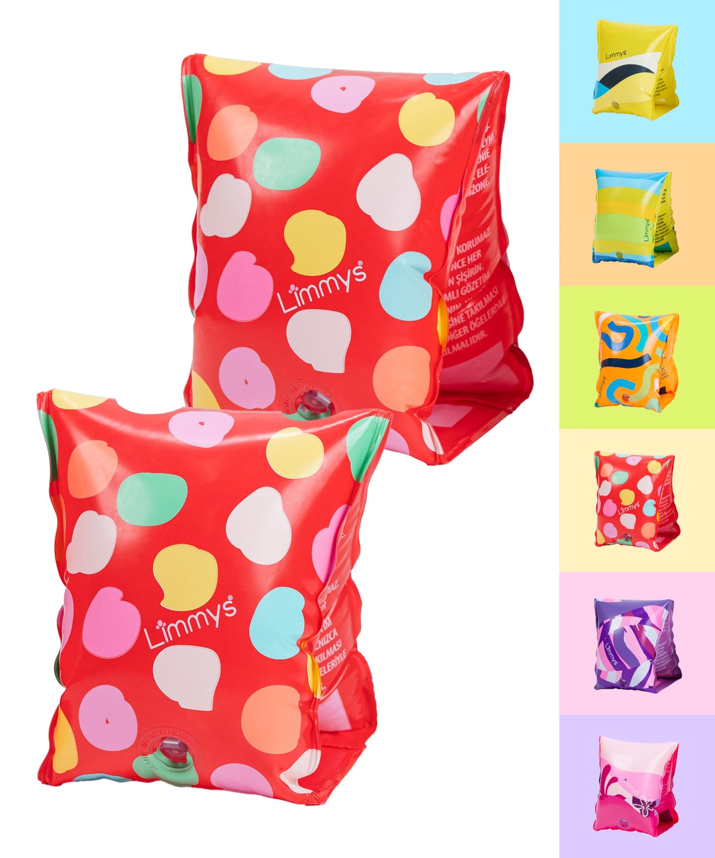 Limmys Premium Quality Arm Floaties For Kids - 1-6 Years Old, Inflatable Water Wings For Swimming (Red)
