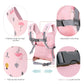 Baby Doll Carrier Front and Back Baby Doll Accessories Backpack Kid Toddlers Play Toy Baby Carriers for Babydoll Pretend with Adjustable Straps for Little Girls (Flamingo)