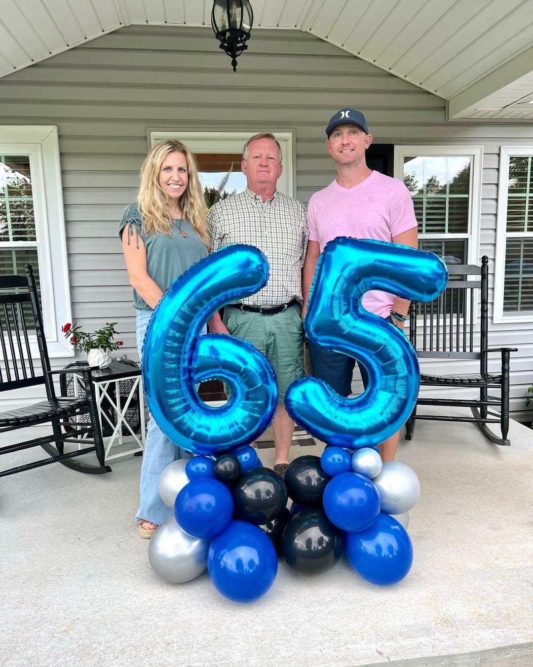 Navy Blue Number 60 Balloon 40 Inch, 60 Number Balloon, 60Th Navy Blue Birthday Decorations, 60 Year Old Women Men Blue Party Su