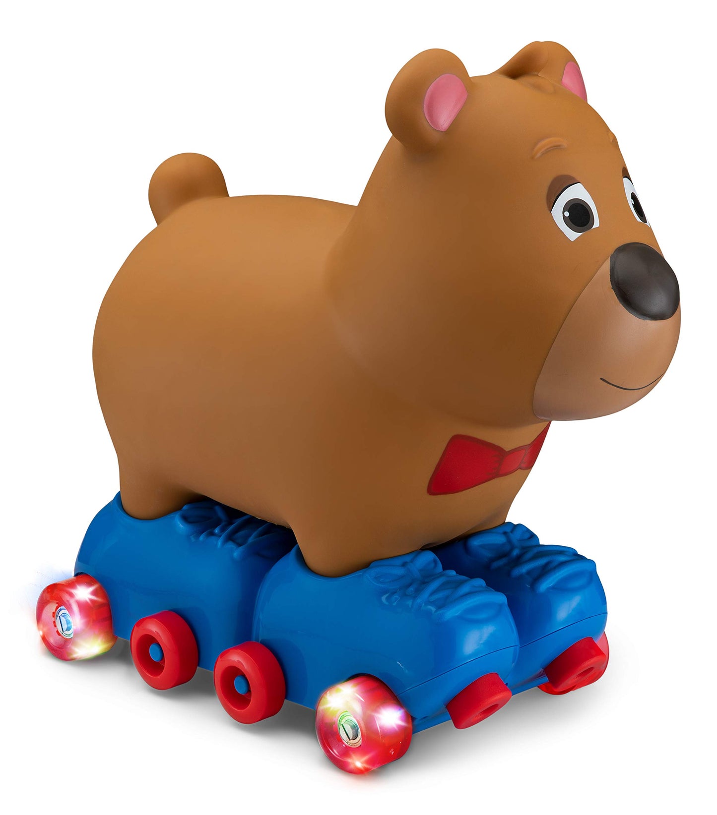 Kid Trax Silly Skaters Bear Toddler Foot to Floor Ride On Toy, Kids 1-3 Years Old, Soft and Inflatable, Single Rider, Light Up L