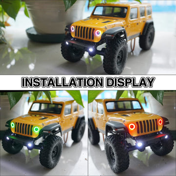 OGRC RC Light RC Headlights Angel Eyes 12 Modes 1/24 RC Light for Axial SCX24 C10 / JLU/Deadbolt/Bronco/Jeep Gladiator RC Crawle