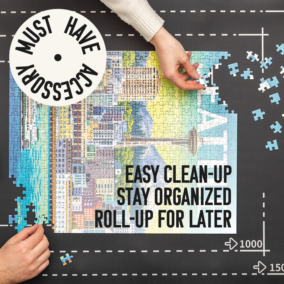 Puzzle Mat For Jigsaw Puzzle Fits 2000 1500 1000 500 Piece Puzzles Roll-Up Puzzle Mat For Adults Kids Storage & Transport By Amu