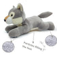 Hideekoog Stuffed Animal for Kids 12 inch Realistic Animal Plush Toy Lying Down Posture Animals Plush for Boys Girls mature-themed Birthday Hug Teaching(L-Wolf)