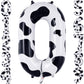 Cow Print Number 0 Balloon, Large 40 Inch Cow Number Birthday Balloons, Foil Mylar Number 0 Balloons For Birthday Party Decorati