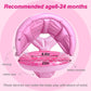 ZEYGLXC Mermaid Baby Swimming Pool Float with Canopy, Inflatable Swim Ring for 6-48 Months, 8.6"x22", Plastic, Rings + Canopy