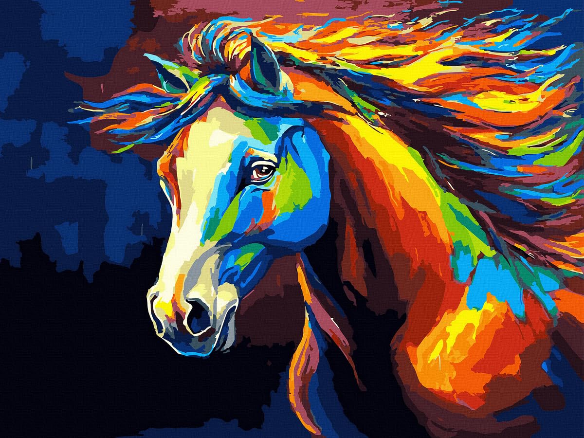 Horse Paint by Numbers Kit for Kids, Adults Paint by Number Kits on Canvas Kids Painting by Number Kit for Home Decor, Flying Ho