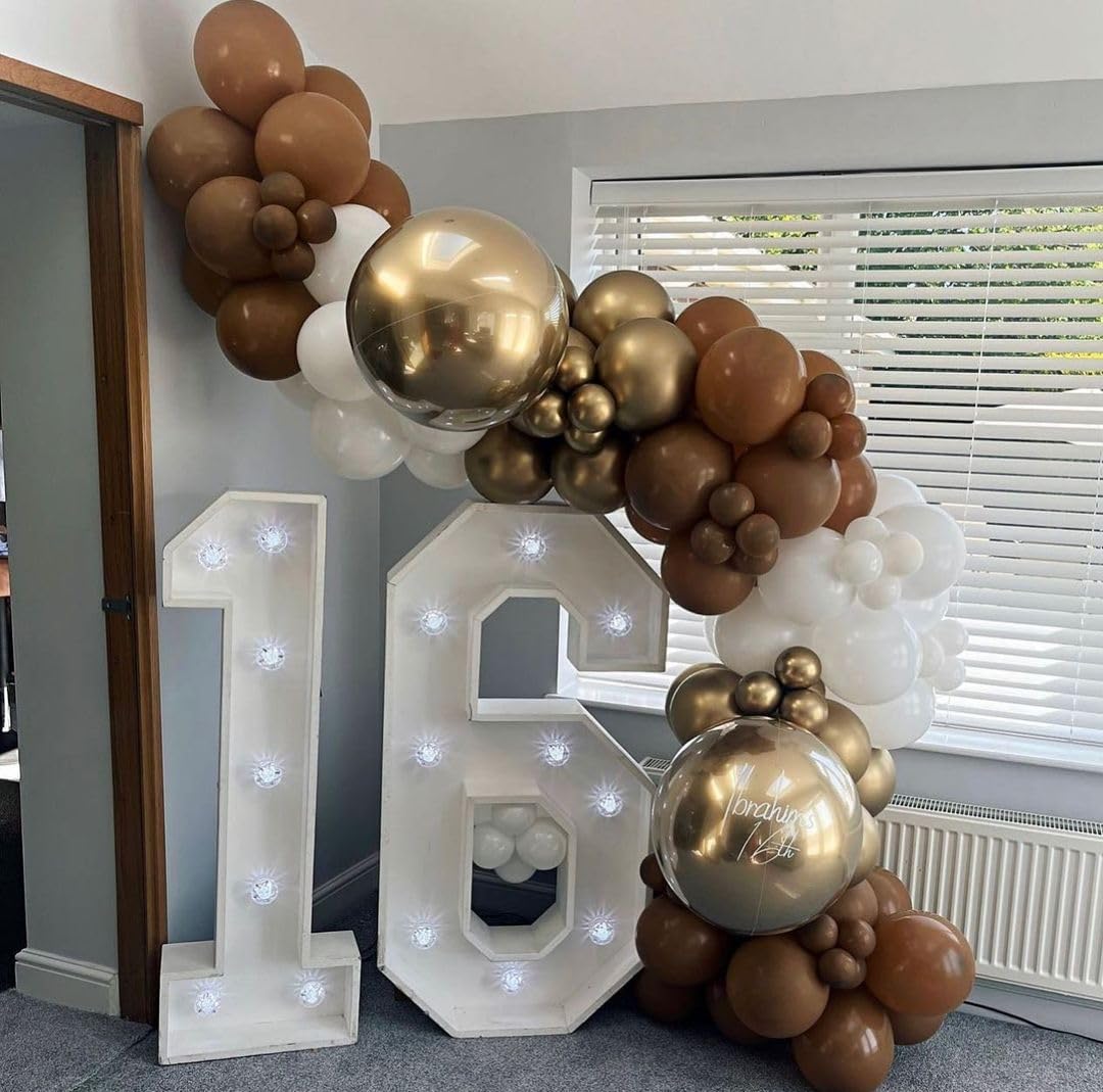 Bezente Brown Balloons 18 Inch - 30 Pack Large Thick Brown Balloons Big Round Coffee Brown Latex Balloons For Birthday Baby Show