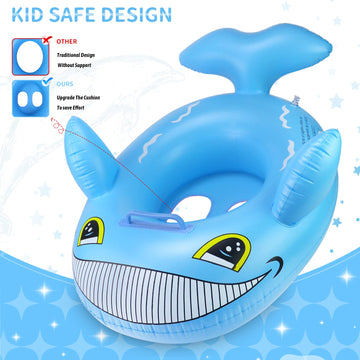 Rtudan 24' 3 Pack Pool Inflatable Floats For Kids, Dinosaur Flamingo Whale Swim Floats Tube Rings,Swimming Rings For Kids Swimming Pool Beach Summer Water Float Party Outdoor