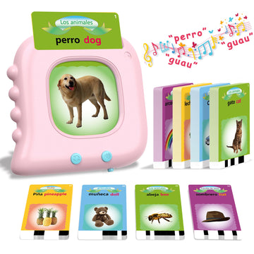 Pocket Speech Therapy Toys For 1 2 3 4 5 Years, Bilingual Spanish English 224 Sight Words Toddler Flash Cards Preschool Learning