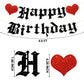 Ushinemi Pre-Strung Goth Birthday Decorations, No Diy Gothic Happy Birthday Banner Glitter Funeral Birthday Party Supplies