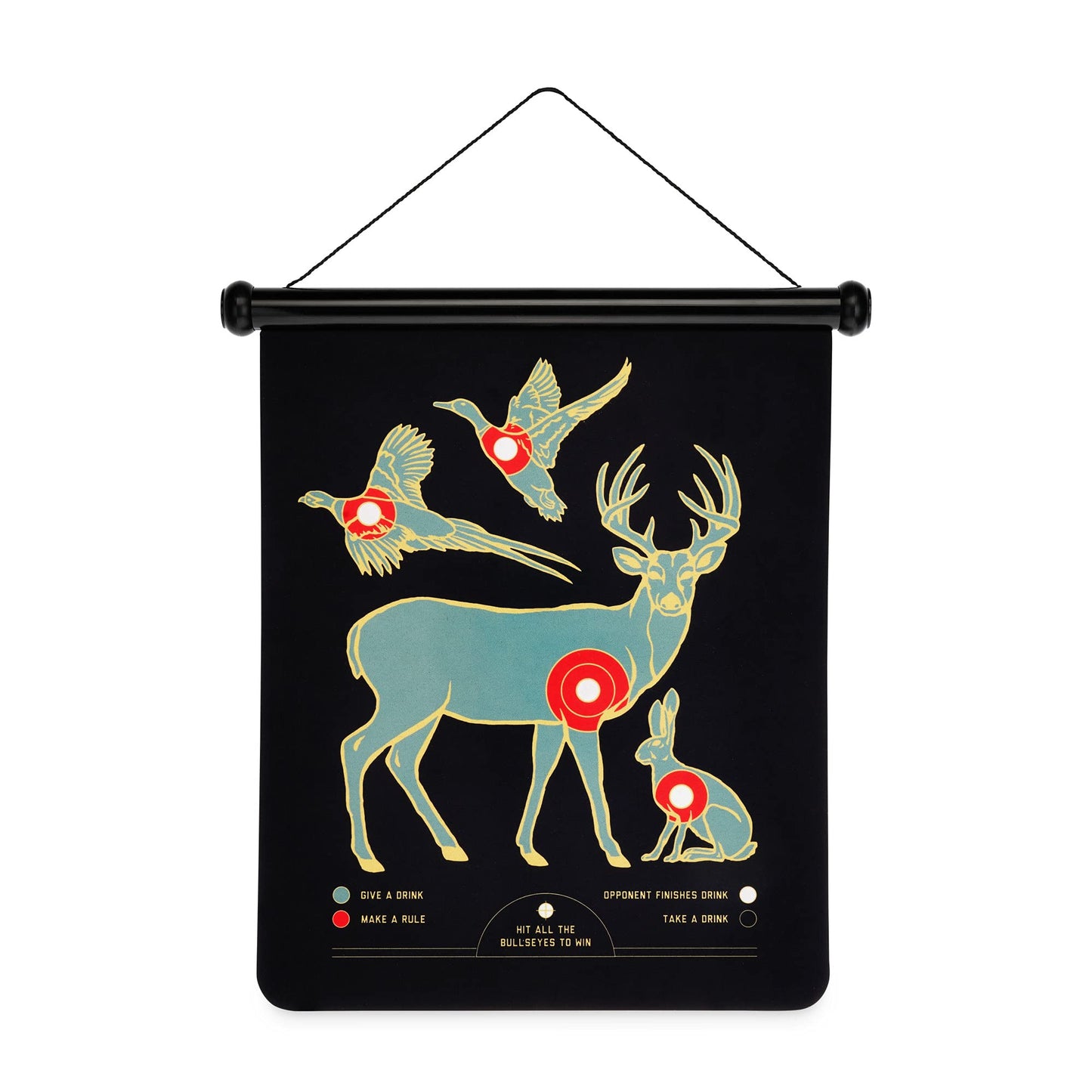 Foster & Rye Double Sided Magnetic Hunting Target Bullseye Drinking Game, Hang Anywhere, Includes 6, Dart Board Set