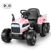 Hikole Ride on Tractor with Trailer, Kids Electric Tractor with Remote Control, Detachable Trailer, 11-LED Headlights, 30W Dual 