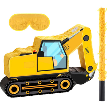 Construction Dump Truck Piata Construction Piata with Blindfold and Bat Construction Party Supplies Tractor Excavator Piata for 