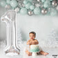 Katchon, Silver 1 Balloon For First Birthday - Giant, 40 Inch | One Balloon For First Birthday, Winter Onederland 1St Birthday Girl | 1 Balloons For 1St Birthday Silver, 1St Birthday Decorations Girls