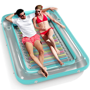 Inflatable Tanning Pool Lounger Float - Jasonwell 4 In 1 Sun Tan Tub Sunbathing Pool Lounge Raft Floatie Toys Water Filled Tanning Bed Mat Pad For Adult Blow Up Kiddie Pool Kids Ball Pit Pool (Xl)
