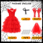 Ibq Kids Red Wedding Dress Girls Halloween Costuems Toddler Horror Comedy Character Bride Cosplay Outfit With Veil Gloves Bq045S