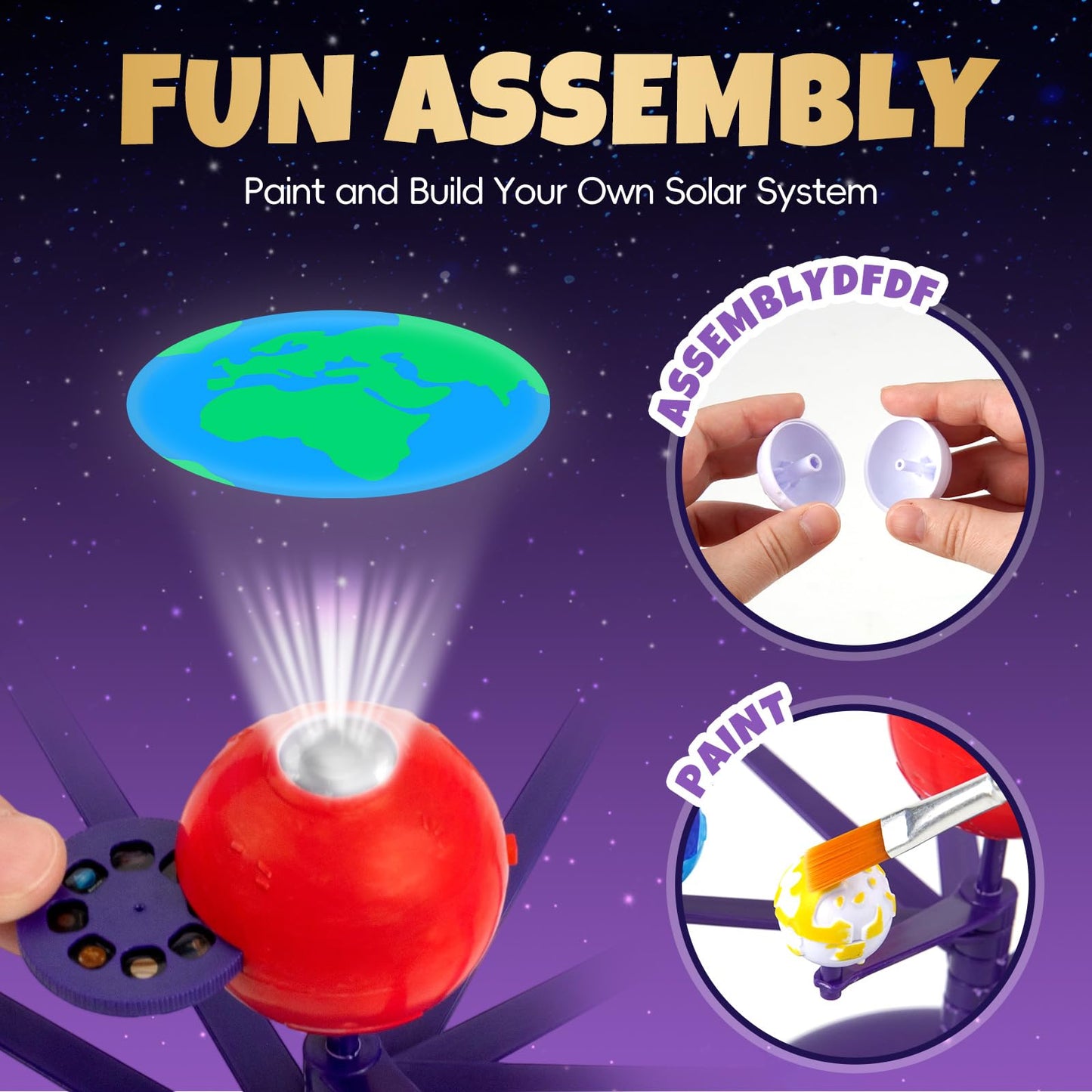 Solar System Model Kit For Kids & Teens- Paint & Build Planet Model,Stem Solar System Painting Craft Kits With Planetarium Proje