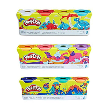 Play Doh Compound Bundle – Classic Colors 4 Pack + Wild Colors 4 Pack + Sweet Colors 4 Pack