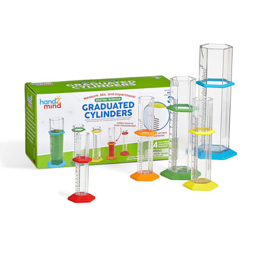 Hand2Mind Starter Science Graduated Cylinder Set, Science Lab Equipment For Kids, Measuring Toys, Educational Science Kits, Chem