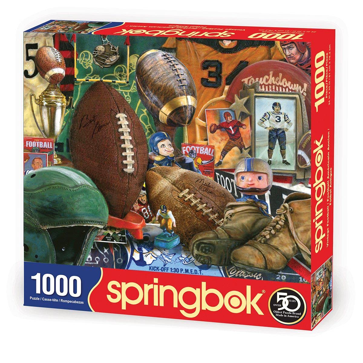 Springbok'S 1000 Piece Jigsaw Puzzle Vintage Football - Made In Usa