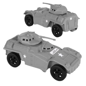 TimMee RECON PATROL Armored Cars - Gray Plastic Army Men Scout Vehicles