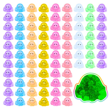 libfrnt 120 Pcs Luminous Mini Resin Octopus Figurines Tiny Octopus Glow in The Dark Cute Octopus Miniature Ornament Charms for A