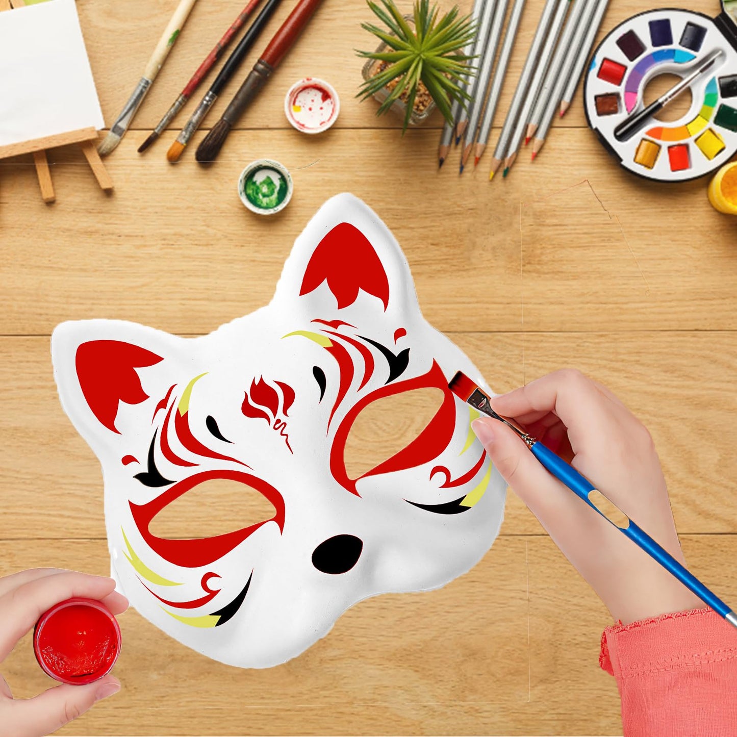 Awleynz 15Pcs Therian Mask with Strap, White Cat Masks to Paint, Blank Masks to Decorate, Paper Masks for Crafts Halloween Masqu