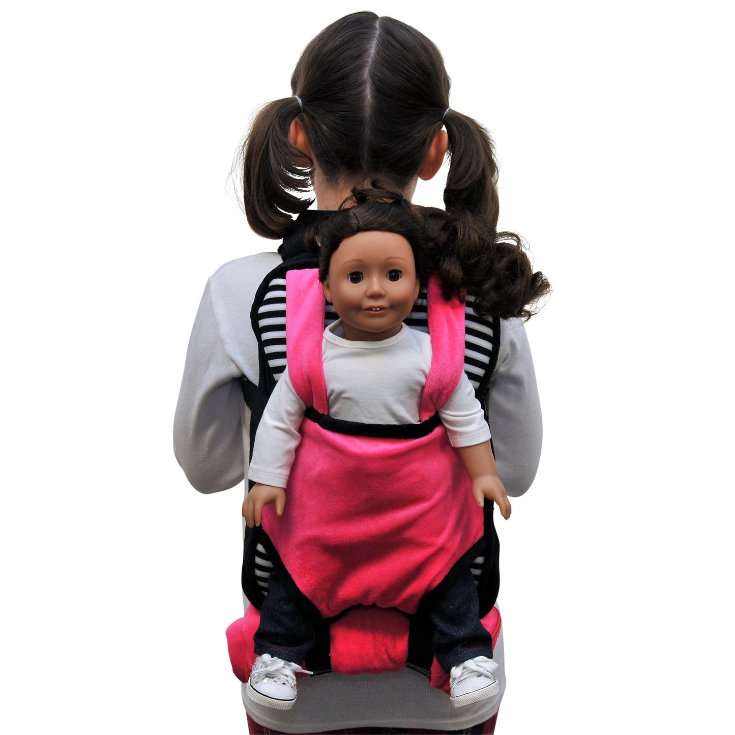 The Queen'S Treasures Pink, White And Black Doll Carrier Backpack And Doll Sleeping Bag, Compatible With 18' American Girl & 15 In Bitty Babies. Doll Not Included