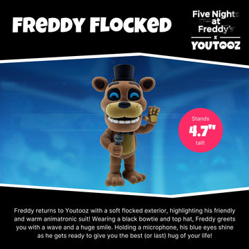 Youtooz Fnaf Freddy Flocked 4.7'', Freddy Flocked Vinyl Figure, Collectible Freddy Flocked From Five Nights At Freddys Fnaf Coll