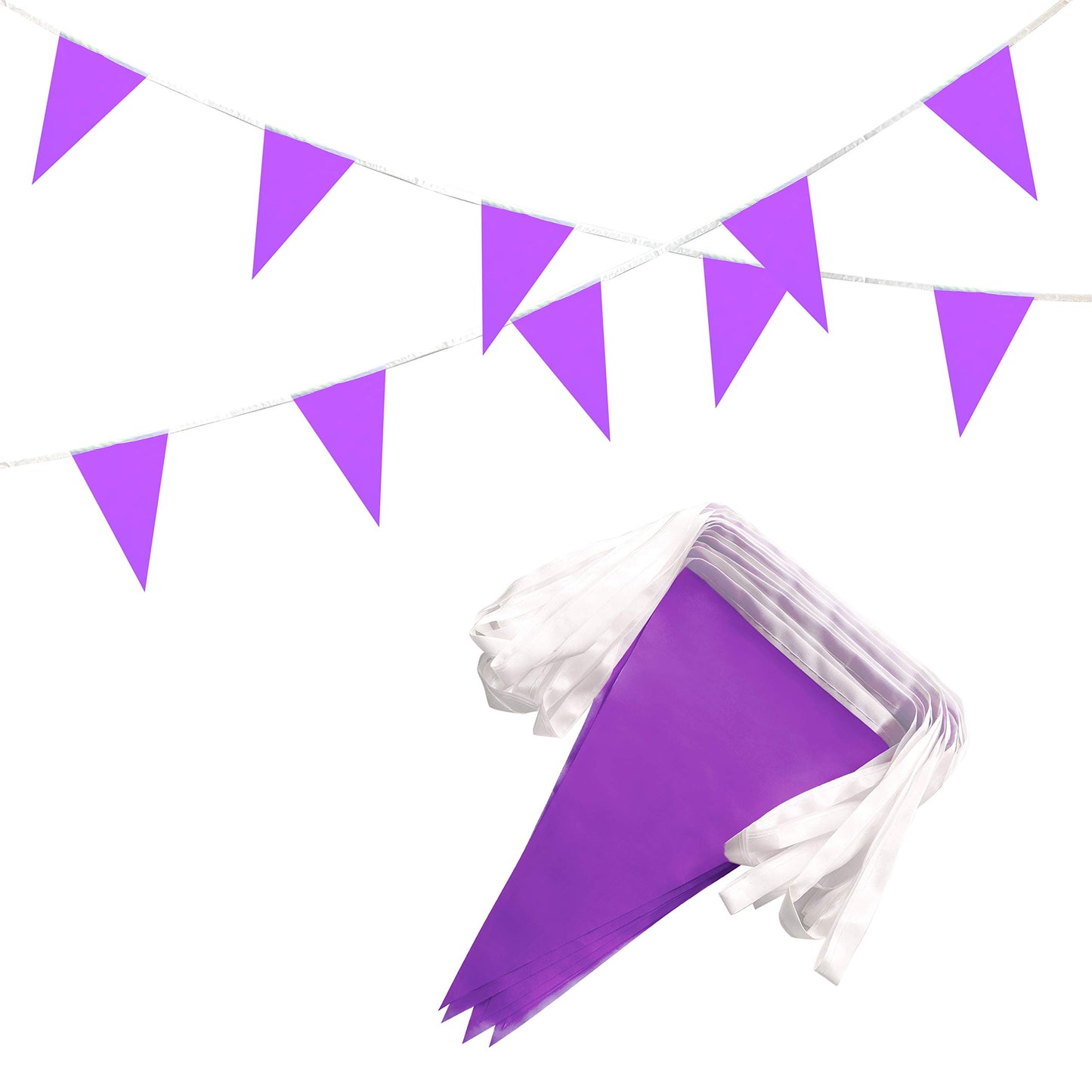 Tsmd Solid Purple Pennant Banners Flags String Diy Bunting Flags,Party Decorations For Grand Opening,Kids Birthday,Party Events