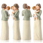 Hensonever Grandma Figurines, Sculpted Hand-Painted Grandmother And Grandchild Figures Birthday Gifts